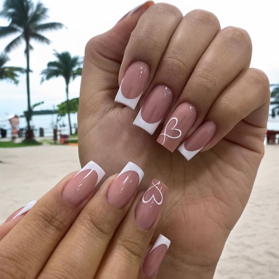 Tropical nails with gold charms